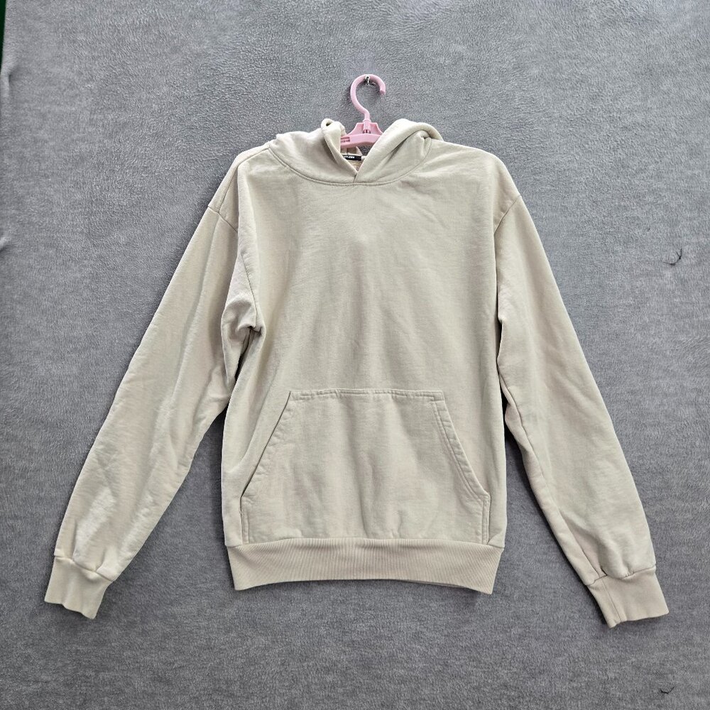 Talentless Men Hoodie S Beige Fleece‎ Long Sleeve Cotton